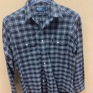 Polo Button Down Plaid Shirt (M)